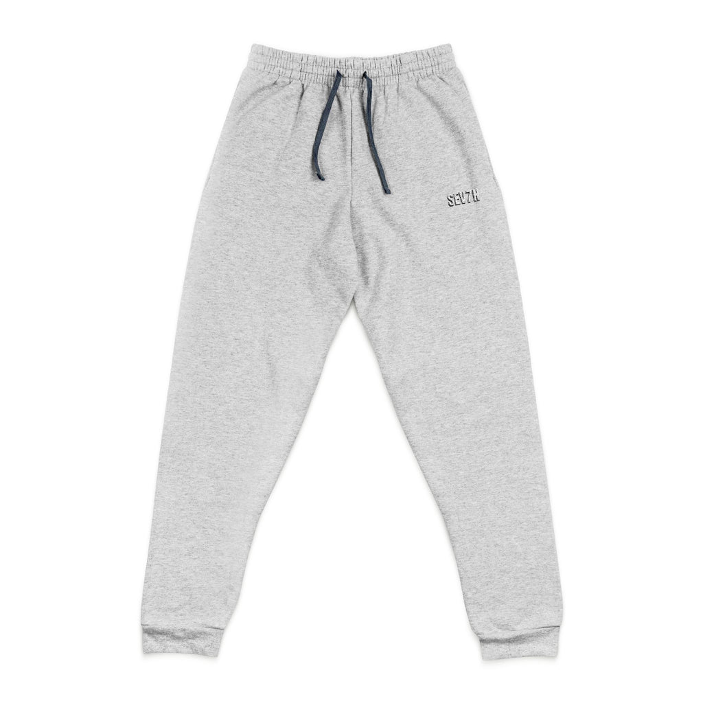 Embroidered 'Santa' Grey Joggers — Cozy Holiday Sweatpants