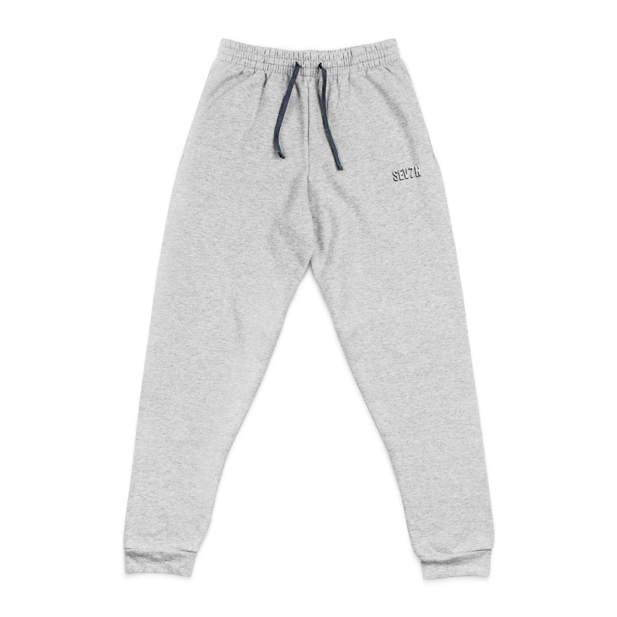Embroidered 'Santa' Grey Joggers — Cozy Holiday Sweatpants