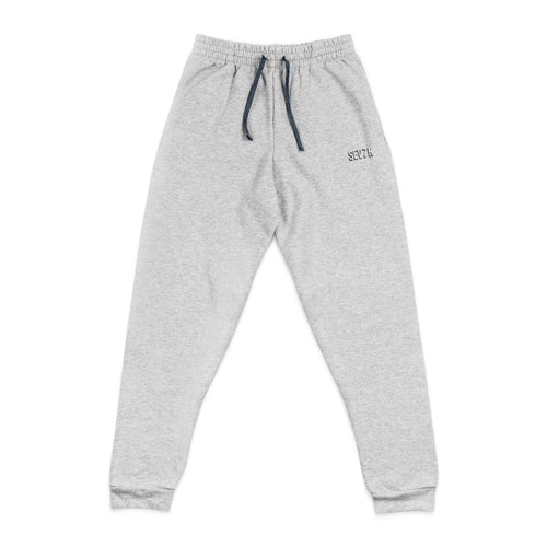 Embroidered 'Santa' Grey Joggers — Cozy Holiday Sweatpants