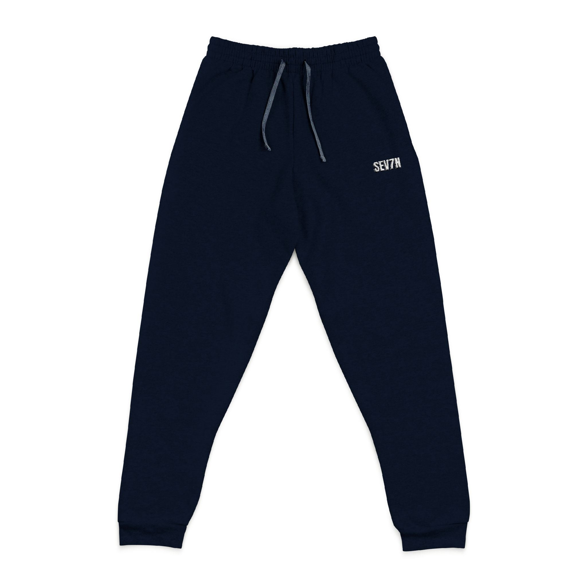 Embroidered 'Santa' Grey Joggers — Cozy Holiday Sweatpants
