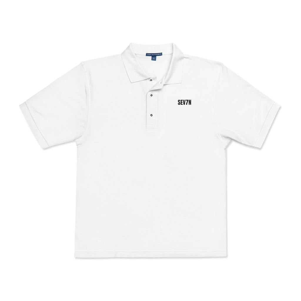 Embroidered Polo Shirt — 'SEV7N' Chest Logo