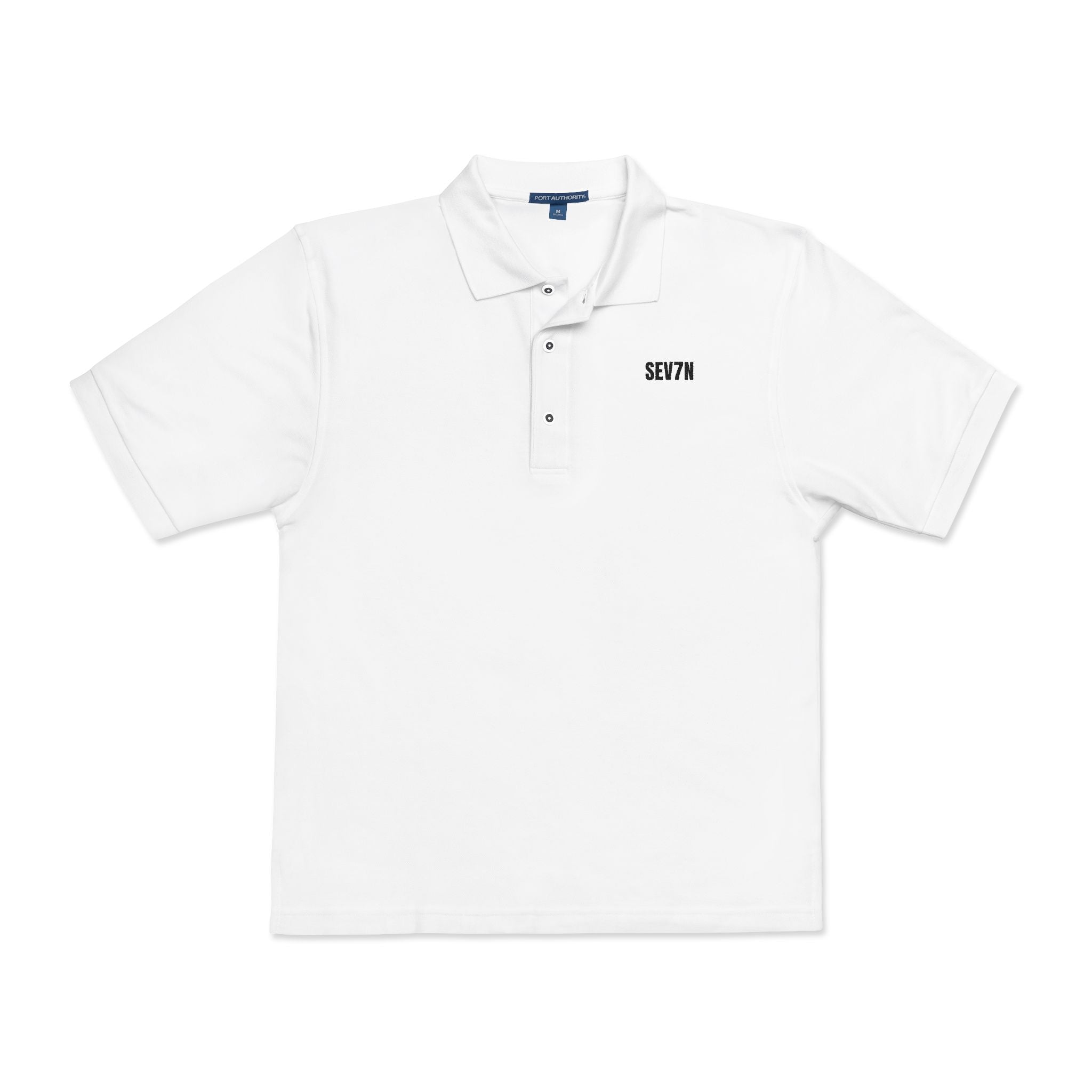 Embroidered Polo Shirt — 'SEV7N' Chest Logo