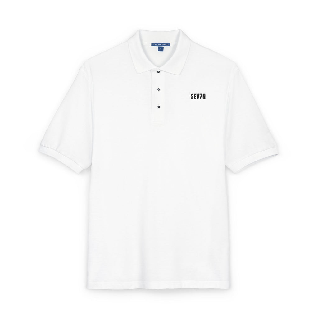 Embroidered Polo Shirt — 'SEV7N' Chest Logo