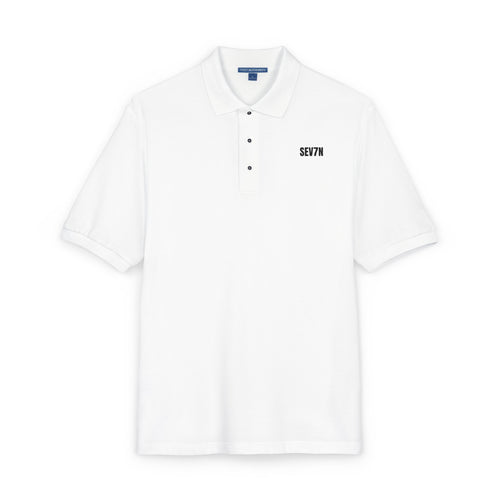 Embroidered Polo Shirt — 'SEV7N' Chest Logo