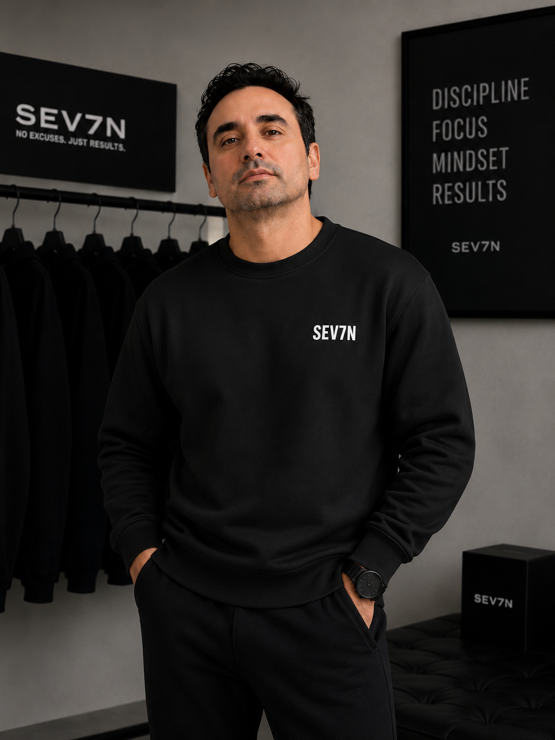 SEV7N Minimalist Crewneck Sweatshirt – Clean Streetwear Essential